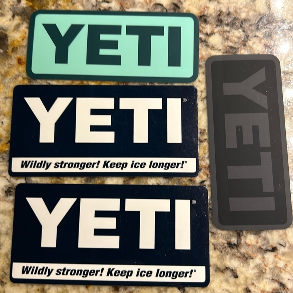 Yeti Sticker Bundle 4 Stickers 
2️⃣